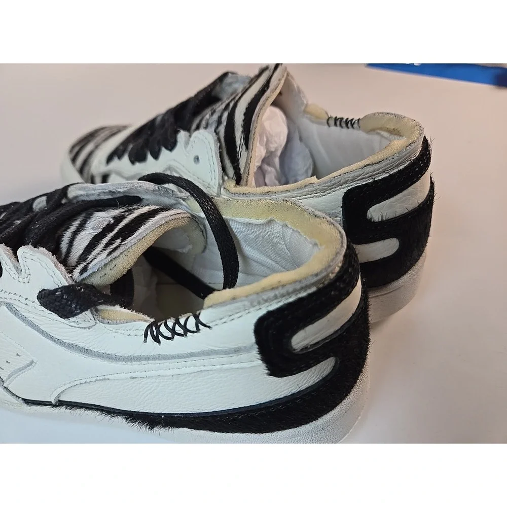DIADORA HERITAGE MI Basket Row Cut Zebra Men Size 8, Woman 9.5